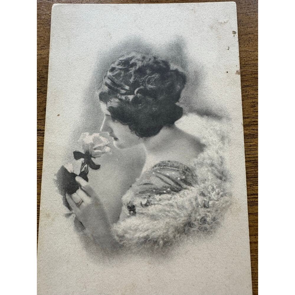 Antique 1916 Get Well Postcard Woman Rose Artistic Heads No 905 Lockport NY - Picture 2 of 10